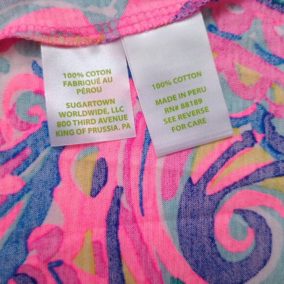 NWT Lilly Pulitzer Girls Vira Dress Turquoise Oasis Shelleidoscope M 6-7 - Picture 3 of 7